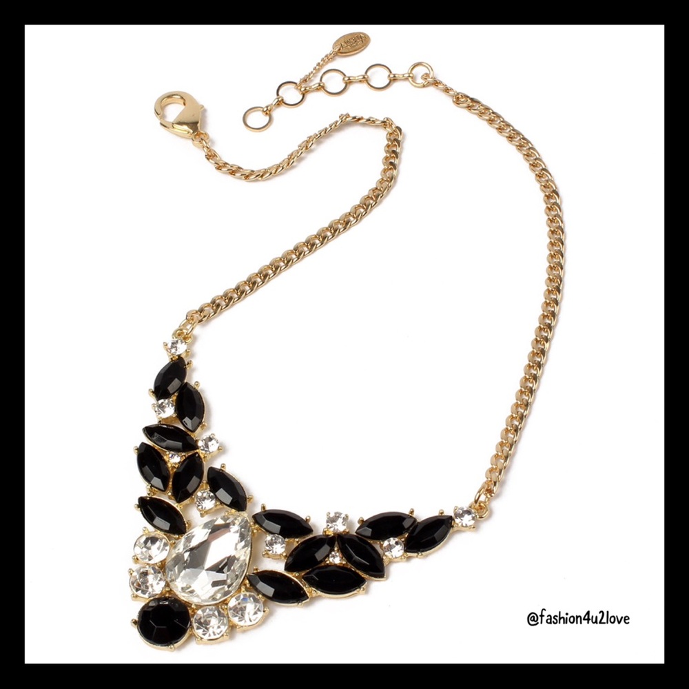 Amrita Singh Crystal & Black Resin Necklace - Picture 1 of 2